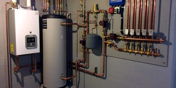 New hot water boiler installed in a Long Island home